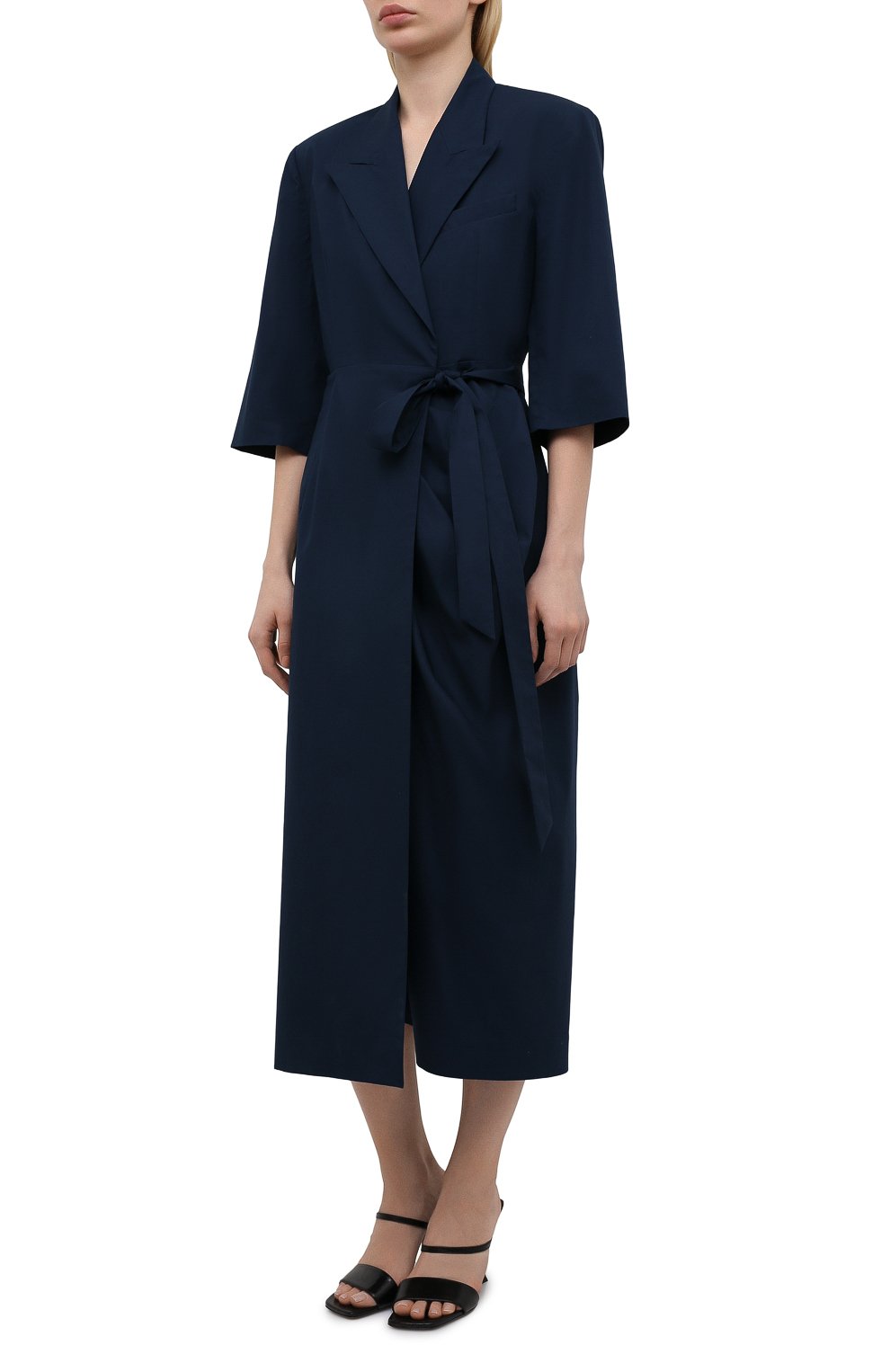 Хлопковое платье DRIES VAN NOTEN темно-синего цвета по цене 89650 руб., арт. 211-11096-2017, фото 3 Хлопковое платье DRIES VAN NOTEN, арт. 211-11096-2017, фото 3