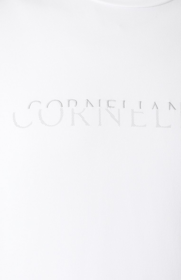 Мужская хлопковая футболка CORNELIANI белого цвета, арт. 25G581-2525059 | Фото 6 (Длина (для топов): Стандартные; Материал внешний: Хлопок; Рукава: Короткие; Принт: С принтом; Стили: Кэжуэл; Мужское Кросс-КТ: Футболка-одежда; Кросс-КТ: Джерси)
