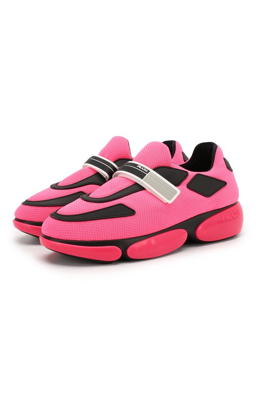 Текстильные кроссовки Prada 1E293I-3KNA-F0O0H-DB40 Розовый 1E293I-3KNA-F0O0H-DB40