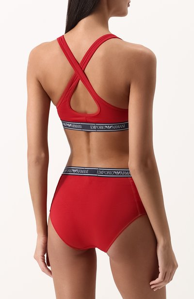 Трусы-слипы с завышенной талией EMPORIO ARMANI красного цвета по цене 4880 руб., арт. 163996/8P317, фото 3 Трусы-слипы с завышенной талией EMPORIO ARMANI, арт. 163996/8P317, фото 3
