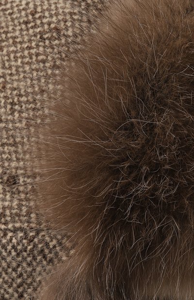 Кашемировая шапка-ушанка с отделкой из меха соболя BLACK SABLE, арт. BS-005F12/MW, фото 4