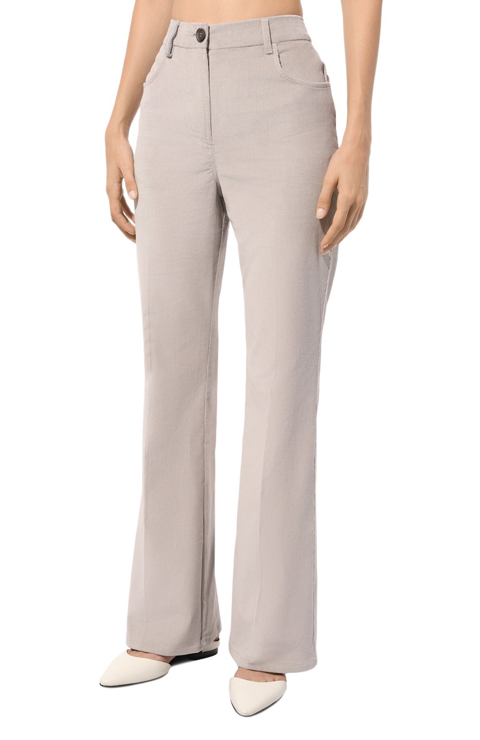 Вельветовые брюки LORENA ANTONIAZZI светло-серого цвета по цене 59150 руб., арт. I2450PA98A/4245, фото 3 Вельветовые брюки LORENA ANTONIAZZI, арт. I2450PA98A/4245, фото 3