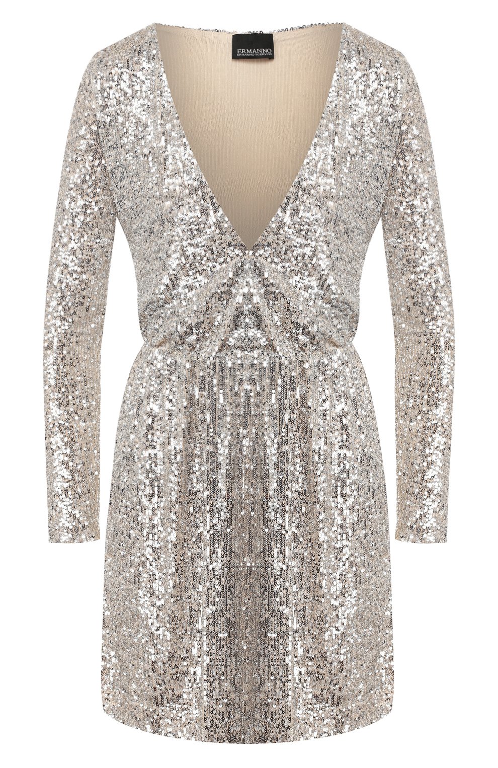 Платье с пайетками ERMANNO ERMANNO SCERVINO бежевого цвета по цене 57300 руб., арт. 45T AB04 PAI, фото 1 Платье с пайетками ERMANNO ERMANNO SCERVINO, арт. 45T AB04 PAI, фото 1