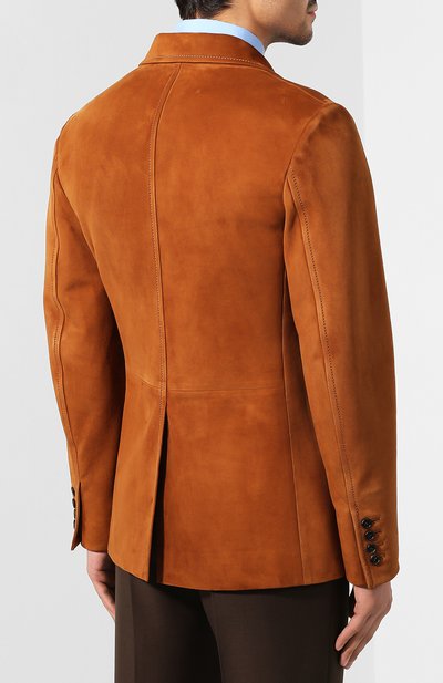 Замшевый пиджак PRADA коричневого цвета по цене 305000 руб., арт. UPG329-1FEK-F0050, фото 4 Замшевый пиджак PRADA, арт. UPG329-1FEK-F0050, фото 4