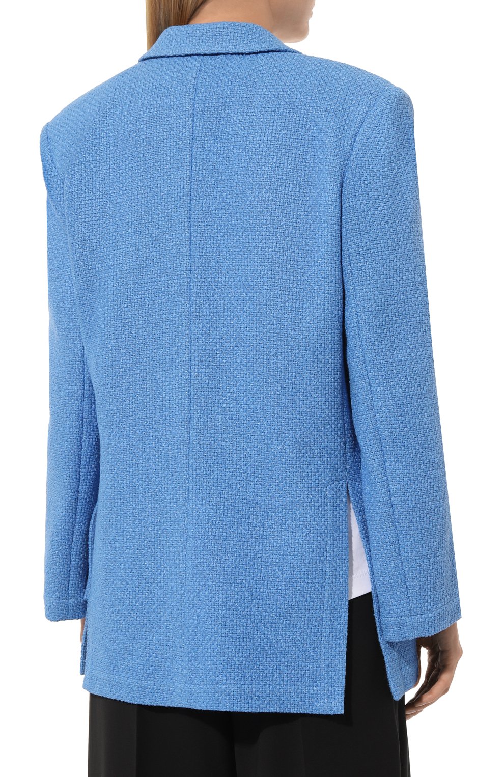 Жакет из хлопка и вискозы AKHMADULLINA синего цвета по цене 79900 руб., арт. 1123.2JT105/C420, фото 4 Жакет из хлопка и вискозы AKHMADULLINA, арт. 1123.2JT105/C420, фото 4