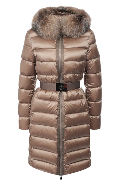Пуховик с поясом и меховой отделкой MONCLER, арт. D2-093-49330-20-57869, фото 1