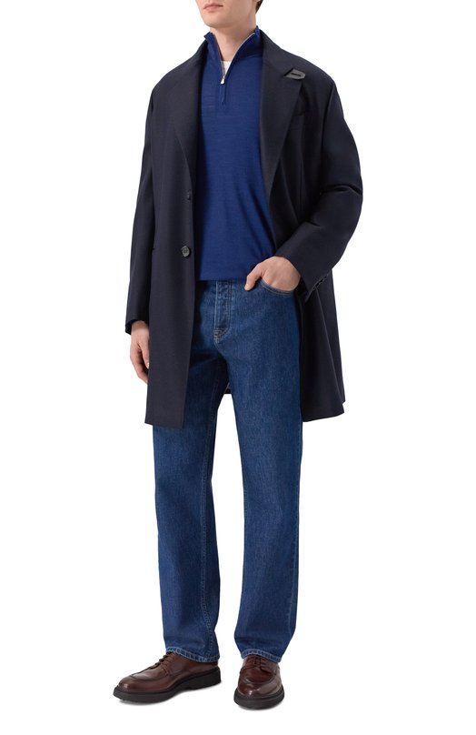 Джемпер из шерсти и шелка Andrea Campagna M5625-5306 Синий  M5625-5306 Фото 2