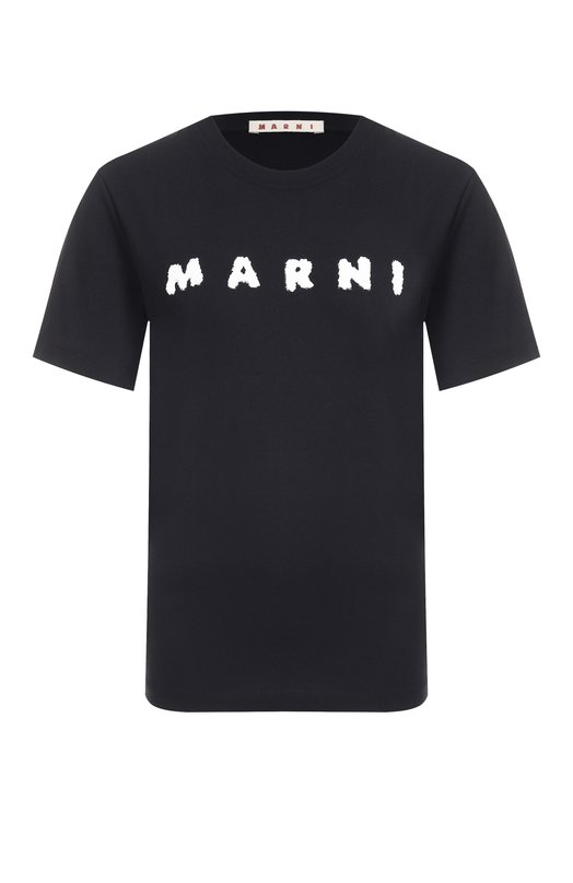 Хлопковая футболка Marni THJE0293P8/USCX42 Чёрный THJE0293P8/USCX42