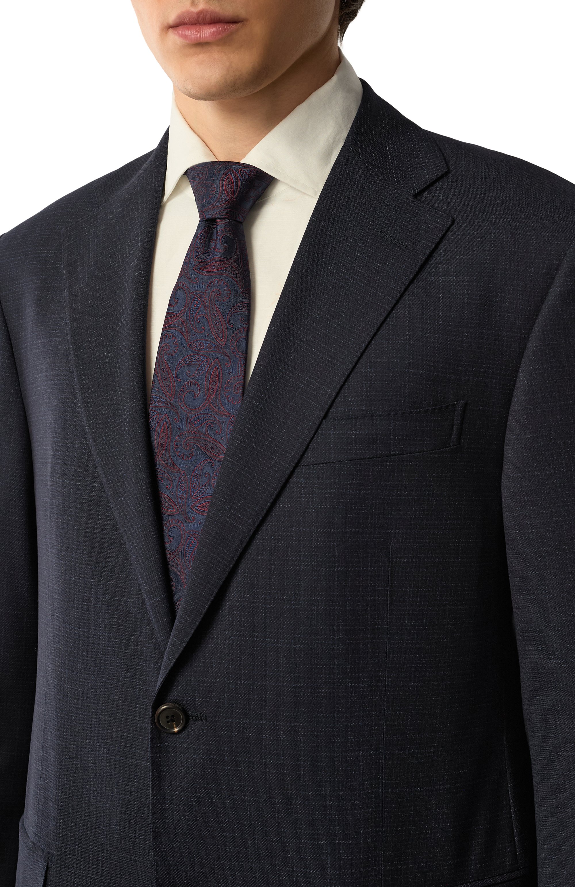 Шелковый галстук CORNELIANI темно-синего цвета по цене 25100 руб., арт. 25U302-2520308, фото 2 Шелковый галстук CORNELIANI, арт. 25U302-2520308, фото 2