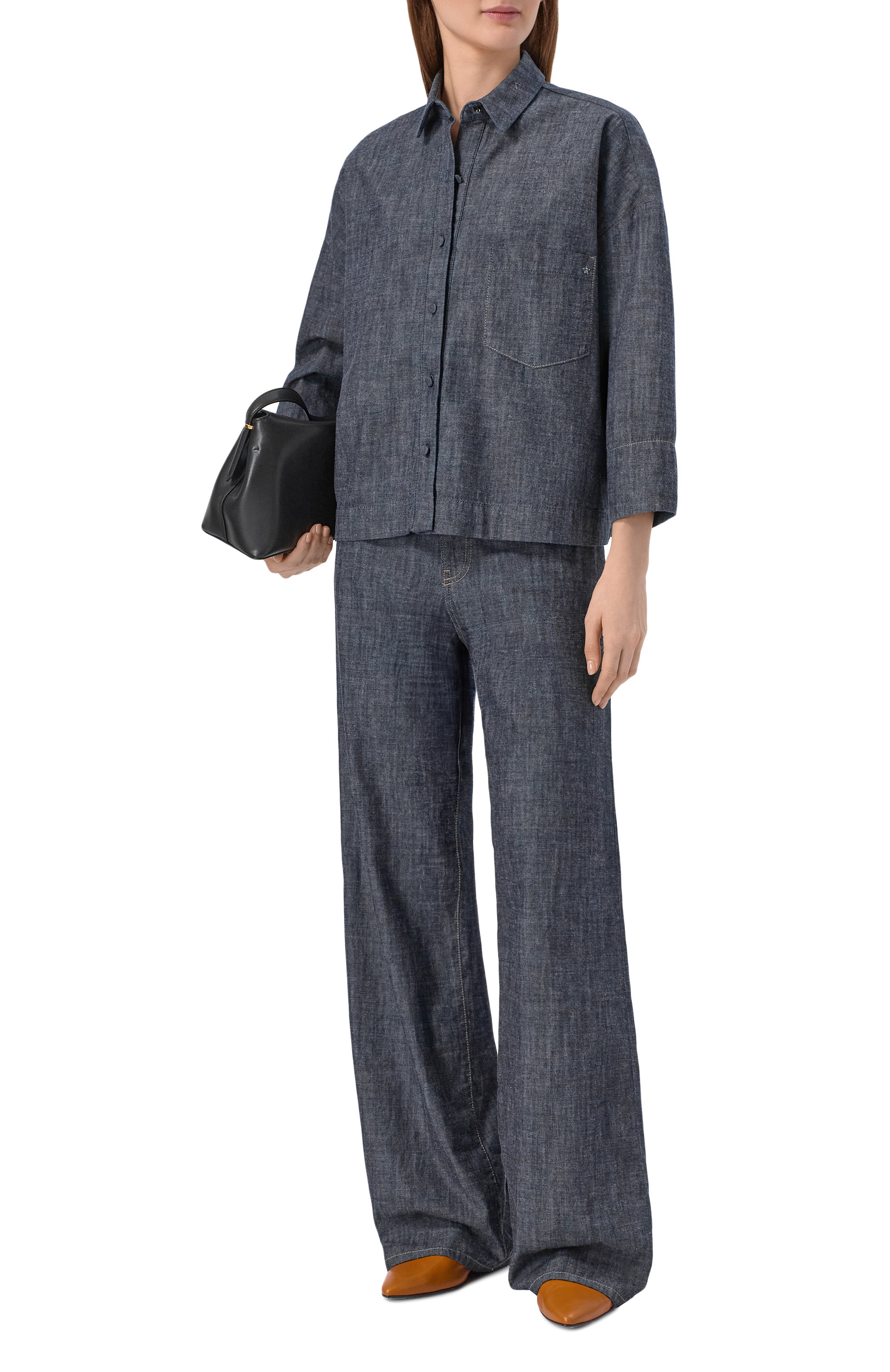 Джинсовая рубашка LORENA ANTONIAZZI синего цвета по цене 61400 руб., арт. E2632CA42A/9526, фото 2 Джинсовая рубашка LORENA ANTONIAZZI, арт. E2632CA42A/9526, фото 2