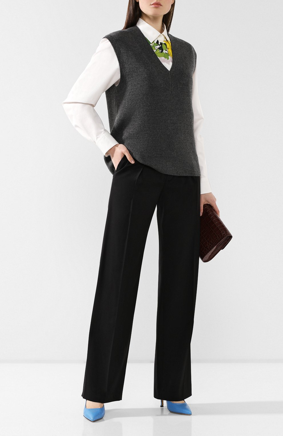 Шерстяной жилет DRIES VAN NOTEN темно-серого цвета по цене 34150 руб., арт. 192-31266-8702, фото 2 Шерстяной жилет DRIES VAN NOTEN, арт. 192-31266-8702, фото 2