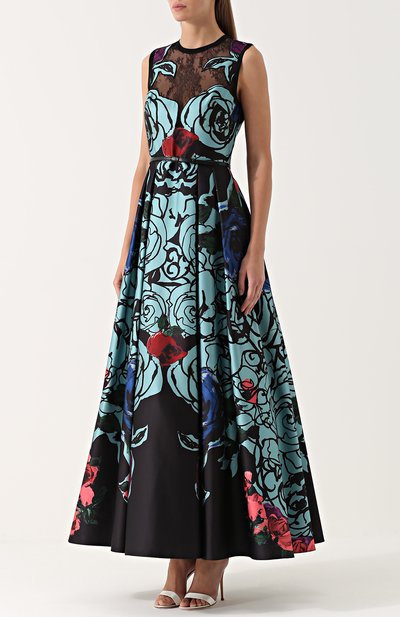 Приталенное платье-макси с цветочным принтом ELIE SAAB, арт. 8950, фото 3