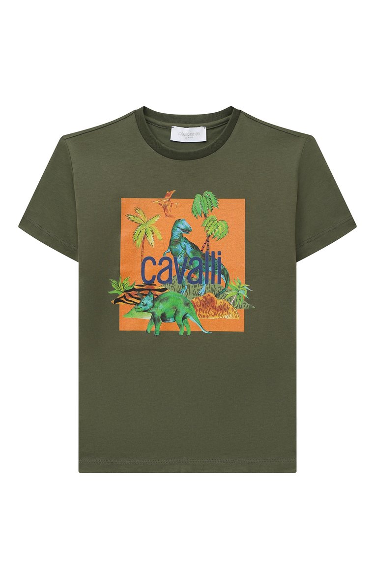 Хлопковая футболка ROBERTO CAVALLI, арт. QJT638/JV025/04A-10A, фото 1