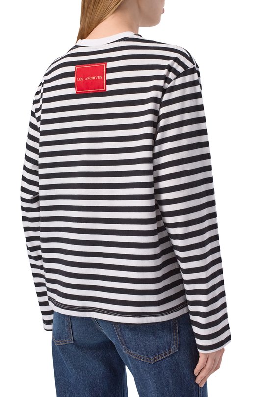 Хлопковый лонгслив Les Archives LA_202 Чёрно-белый  LA_202 Фото 4