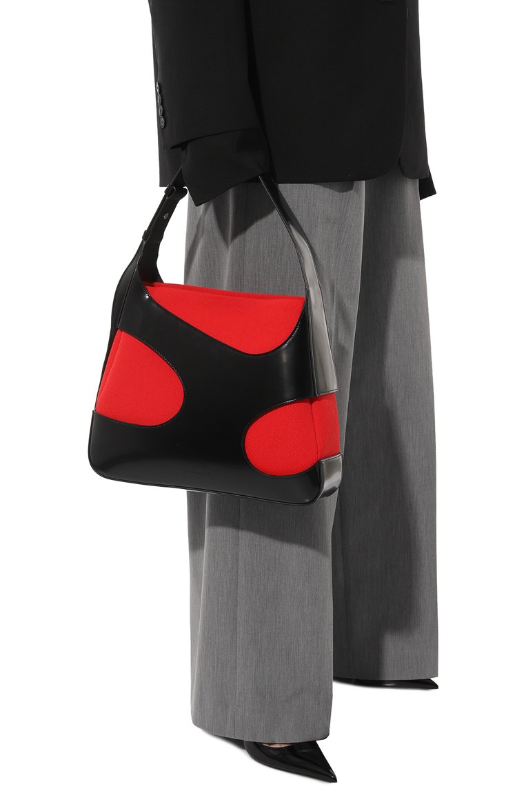 Женская сумка cut out FERRAGAMO красного цвета, арт. 213942/762299 | Фото 2 (Драгоценные камни: Проставлено; Матери�ал сплава: Проставлено; Размер: medium; Материал: Натуральная кожа; Сумки-технические: Сумки top-handle)