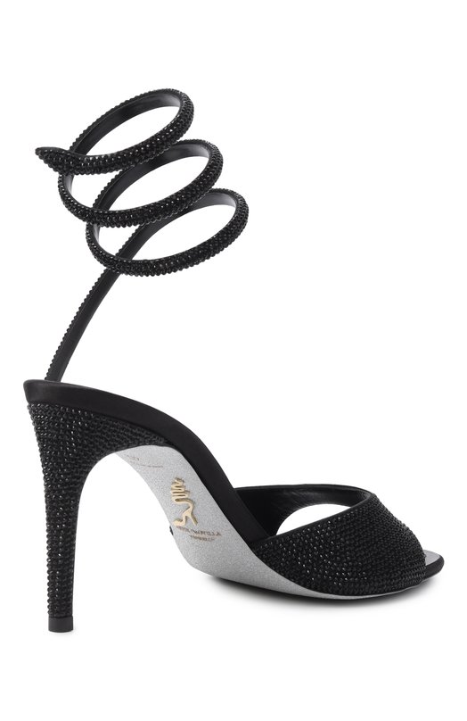 Текстильные босоножки Audrey 80 Rene Caovilla C12608-080/R001 Чёрный  C12608-080/R001 Фото 5