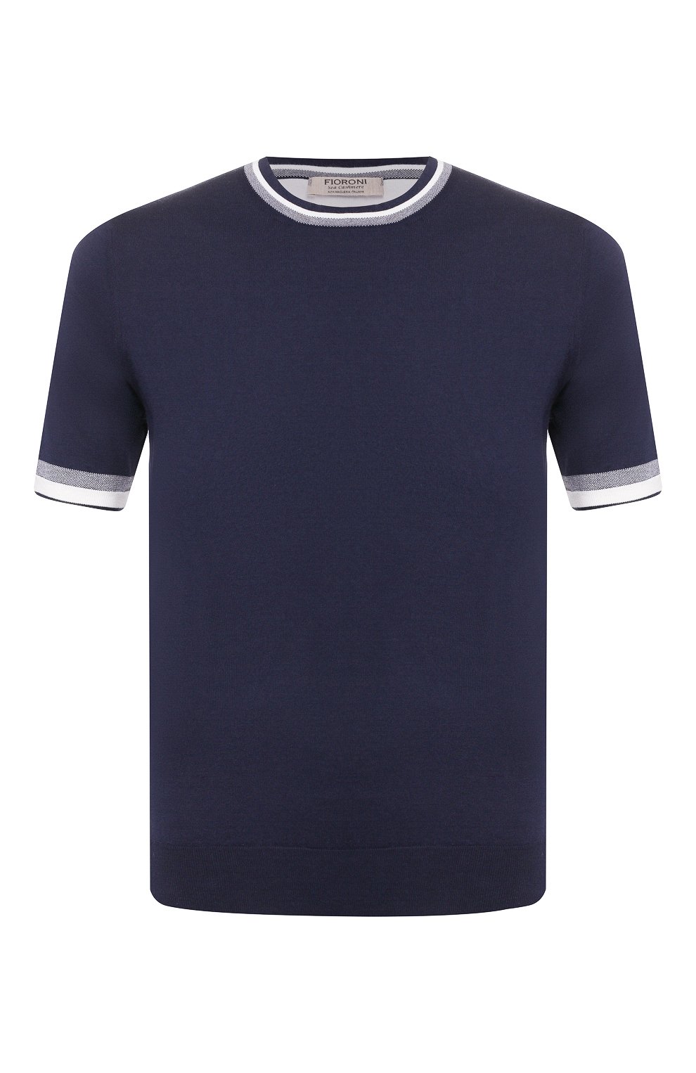 Джемпер из смеси хлопка и кашемира FIORONI темно-синего цвета по цене 49600 руб., арт. MK20609A2, фото 1 Джемпер из смеси хлопка и кашемира FIORONI, арт. MK20609A2, фото 1
