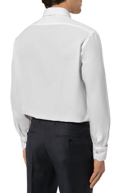 Сорочка из хлопка и льна KITON белого цвета по цене 87550 руб., арт. UCIH06609, фото 5 Сорочка из хлопка и льна KITON, арт. UCIH06609, фото 5