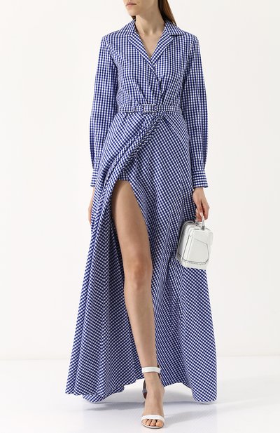Хлопковое платье-рубашка в клетку с поясом RALPH LAUREN, арт. 290707886, фото 2