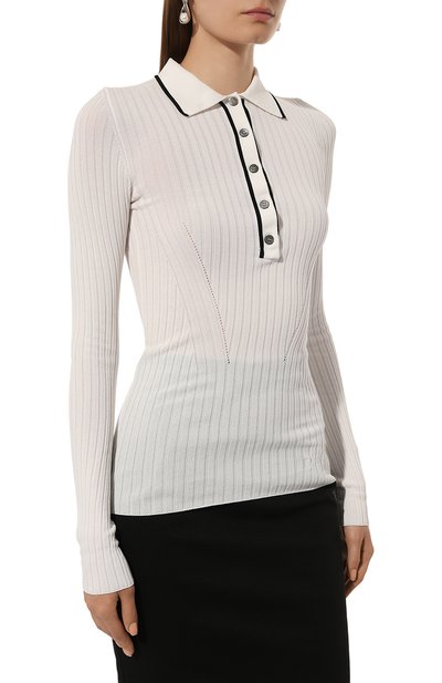 Поло из вискозы N21 белого цвета по цене 47700 руб., арт. A001/7534, фото 3 Поло из вискозы N21, арт. A001/7534, фото 3