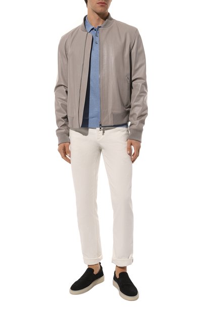 Шелковое поло GRAN SASSO голубого цвета по цене 34950 руб., арт. 43110/23503, фото 2 Шелковое поло GRAN SASSO, арт. 43110/23503, фото 2