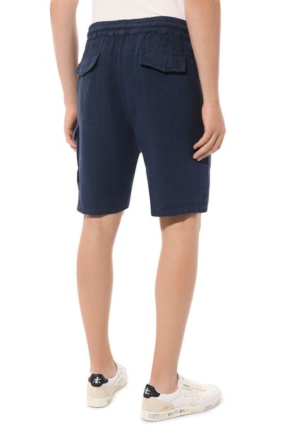 Льняные шорты MC2 SAINT BARTH темно-синего цвета по цене 15800 руб., арт. STBM/MARSEILLE/00194D, фото 4 Льняные шорты MC2 SAINT BARTH, арт. STBM/MARSEILLE/00194D, фото 4