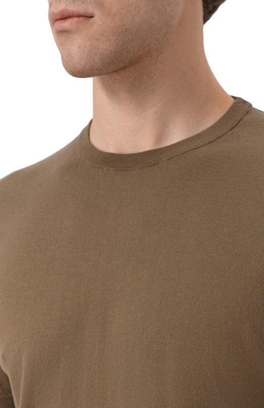 Хлопковый джемпер Kiton UMKXX37K356 Коричневый  UMKXX37K356 Фото 5