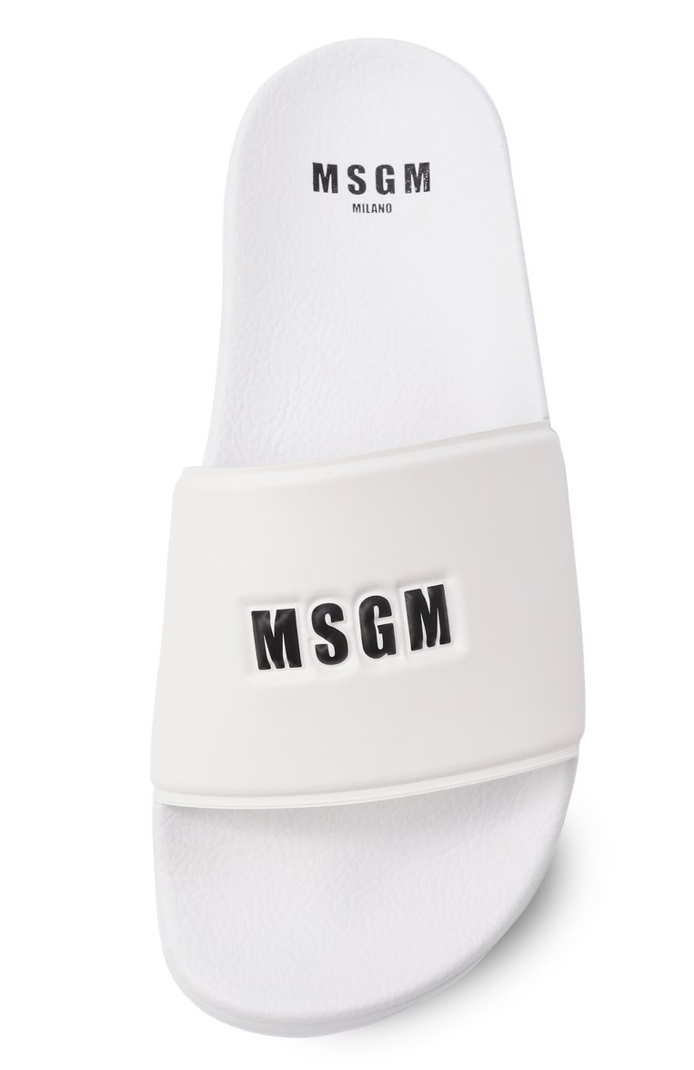 Женские шлепанцы MSGM белого цвета, арт. 3841MDS208/864 | Фото 6 (Подошва: Платформа; Драгоценные камни: Проставлено; Материал сплава: Проставлено; Материал внешний: Резина)