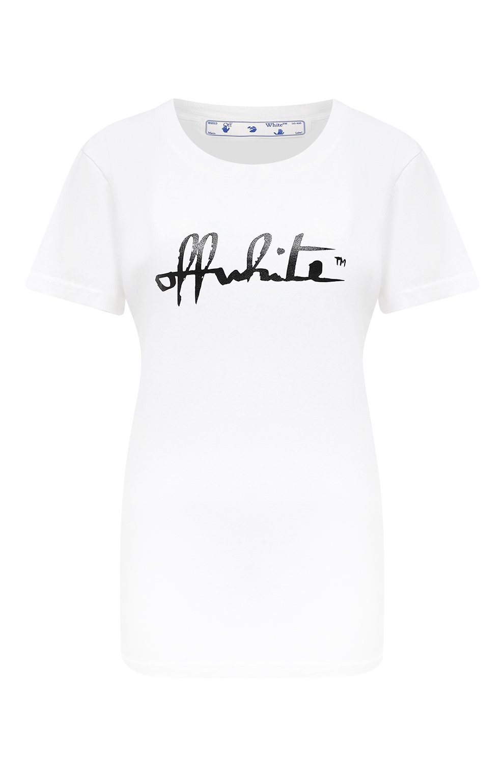 Хлопковая футболка OFF-WHITE белого цвета по цене 27150 руб., арт. 0WAA049E20JER0070110, фото 1 Хлопковая футболка OFF-WHITE, арт. 0WAA049E20JER0070110, фото 1