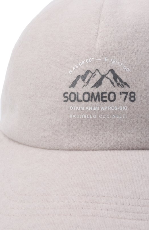 Бейсболка из кашемира и хлопка Brunello Cucinelli MCAP90010 Бежевый  MCAP90010 Фото 3