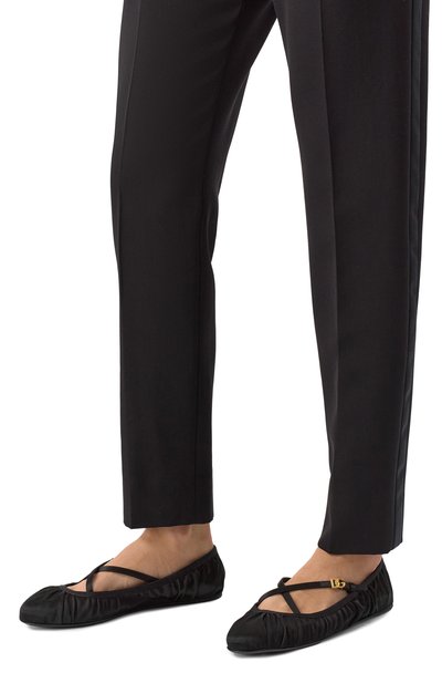 Текстильные балетки vally DOLCE & GABBANA черного цвета по цене 85650 руб., арт. CB0258/AD160, фото 3 Текстильные балетки vally DOLCE & GABBANA, арт. CB0258/AD160, фото 3