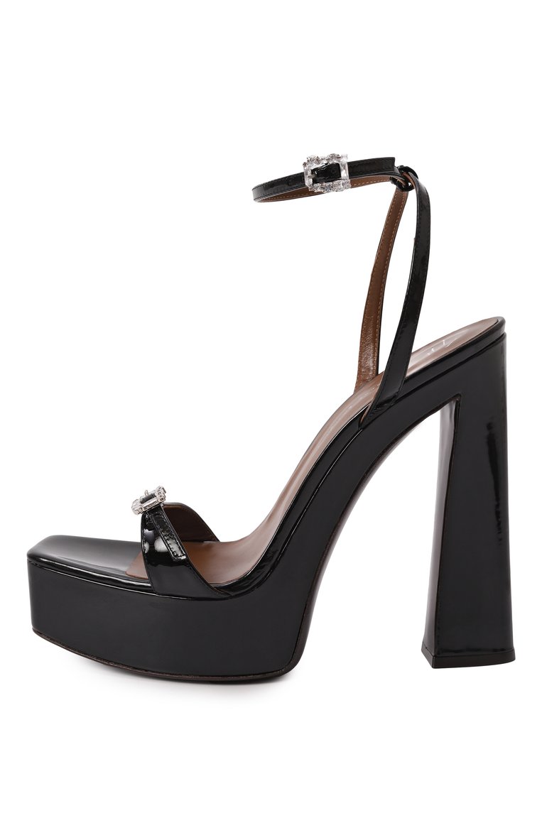 Женские лакированные босоножки himari GIUSEPPE ZANOTTI DESIGN черного цвета, арт. E500013 | Фото 4 (Материал внутренний: Натуральная кожа; Материал сплава: Проставлено; Материал внешний: Натуральная кожа; Каблук высота: Высокий; Подошва: Платформа; Драгоценные камни: Проставлено; Каблук тип: Устойчивый)