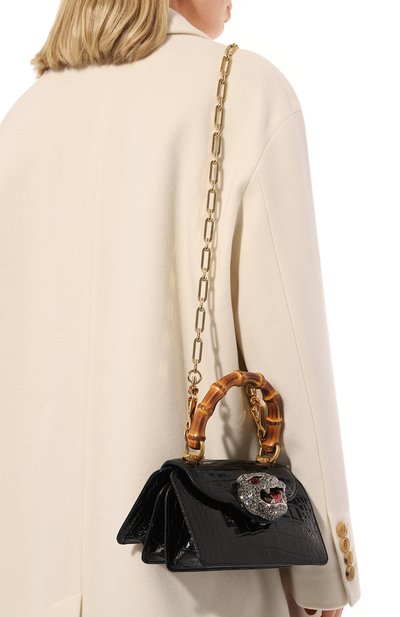 Сумка thiara из кожи аллигатора GUCCI черного цвета по цене 2671200 руб., арт. 488667 EV4AY, фото 2 Сумка thiara из кожи аллигатора GUCCI, арт. 488667 EV4AY, фото 2