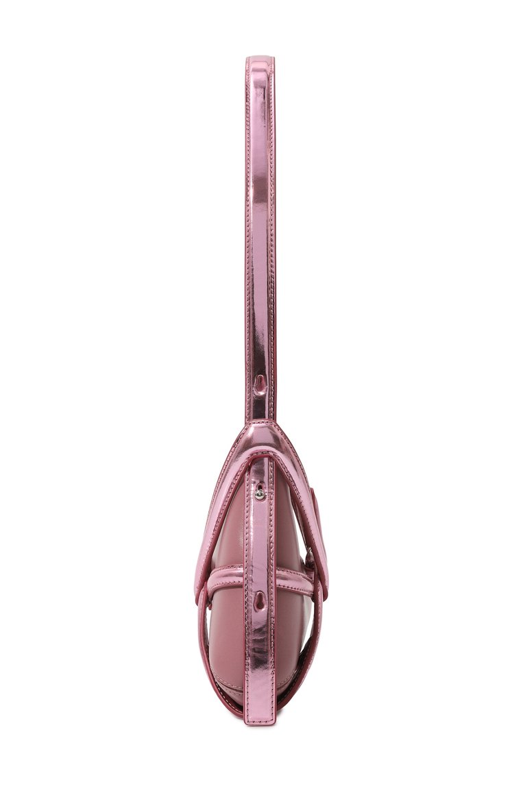 Женская сумка MLOUYE розового цвета, арт. 10-067 | Фото 4 (Сумки-технические: Сумки top-handle; Размер: medium; Материал: Натуральная кожа; Материал сплава: Проставлено; Драгоценные камни: Проставлено)