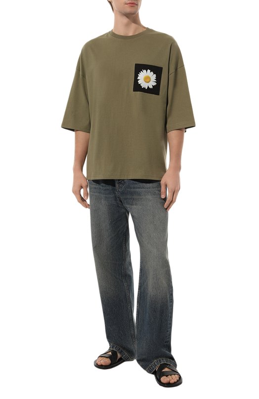 Хлопковая футболка Tee Library Хаки, фото 2