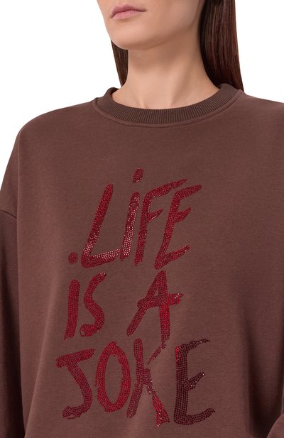 Хлопковый свитшот SEVEN LAB коричневого цвета по цене 20580 руб., арт. 225-S-J-24-00-127-150, фото 5 Хлопковый свитшот SEVEN LAB, арт. 225-S-J-24-00-127-150, фото 5