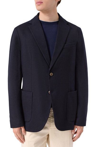 Пиджак из шерсти и кашемира CIRCOLO 1901 темно-синего цвета по цене 77200 руб., арт. CN5059, фото 5 Пиджак из шерсти и кашемира CIRCOLO 1901, арт. CN5059, фото 5