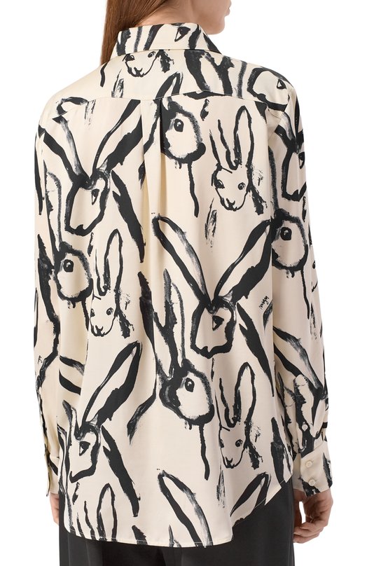 Рубашка из вискозы MSGM 3941MDE27/257655 Кремовый  3941MDE27/257655 Фото 4