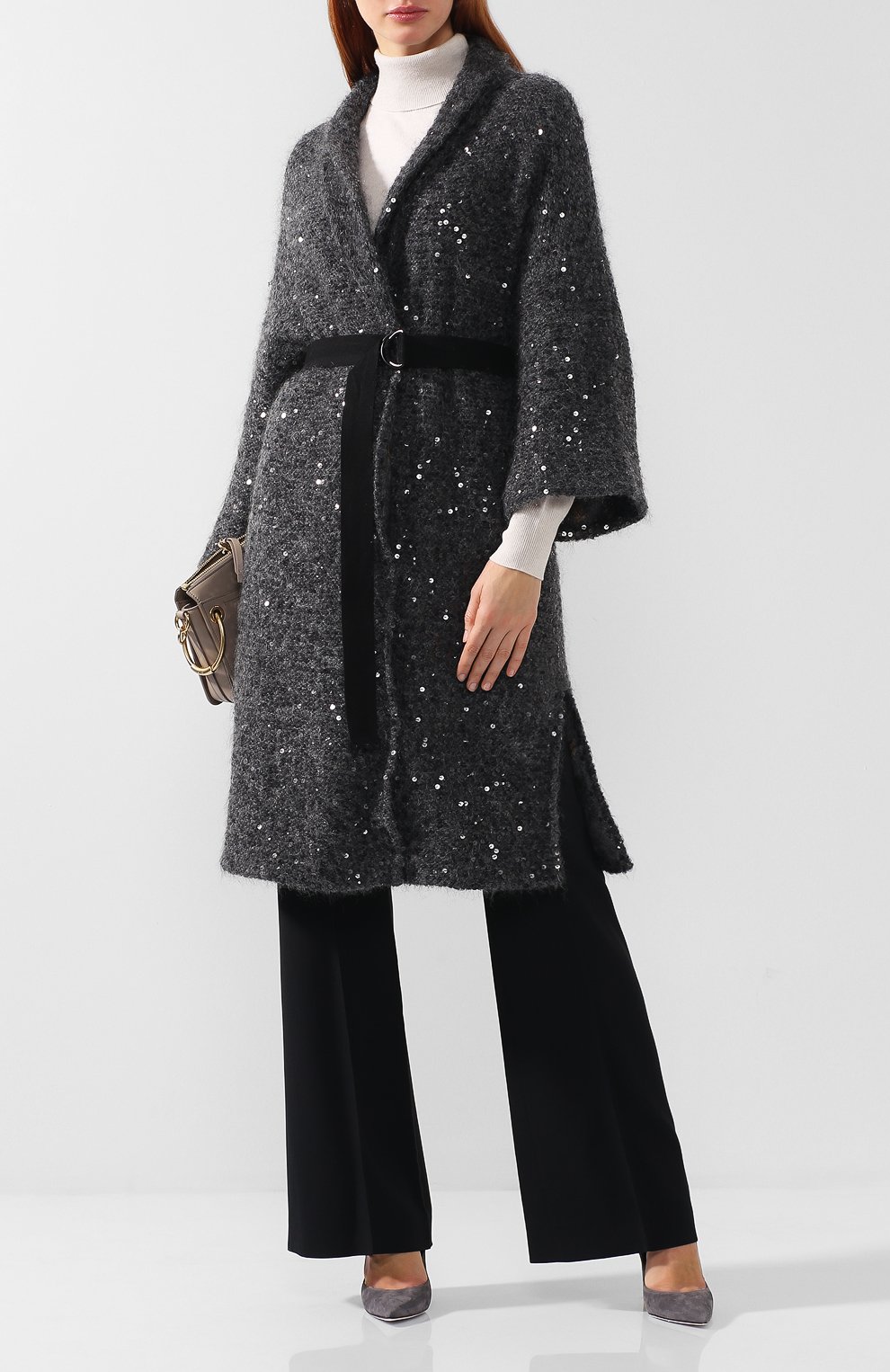 Вязаный кардиган с поясом и пайетками BRUNELLO CUCINELLI, арт. M3L343026, фото 2