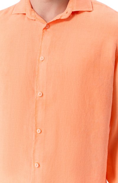 Льняная рубашка MC2 SAINT BARTH оранжевого цвета по цене 19950 руб., арт. STBM PAMPL0NA/02007H, фото 5 Льняная рубашка MC2 SAINT BARTH, арт. STBM PAMPL0NA/02007H, фото 5