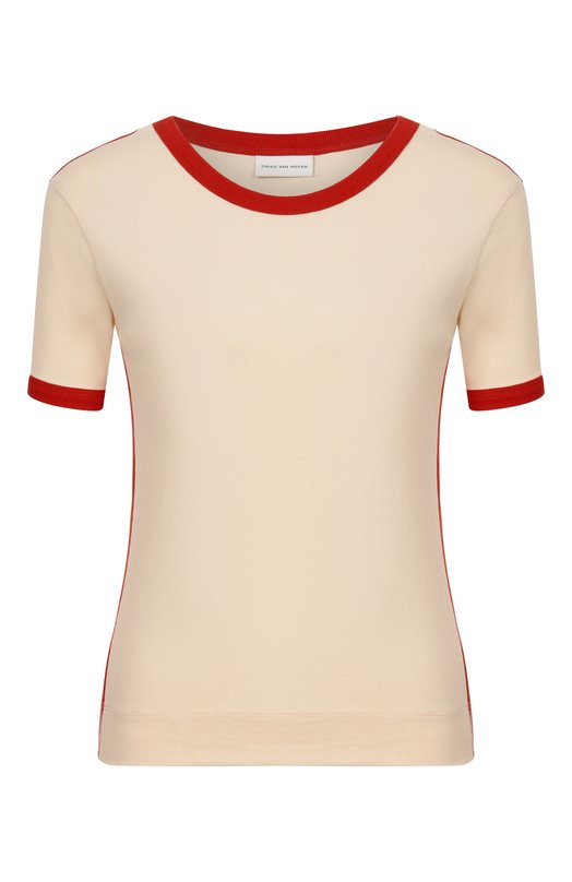 Хлопковая футболка Dries Van Noten 011111/3603 Кремовый 011111/3603