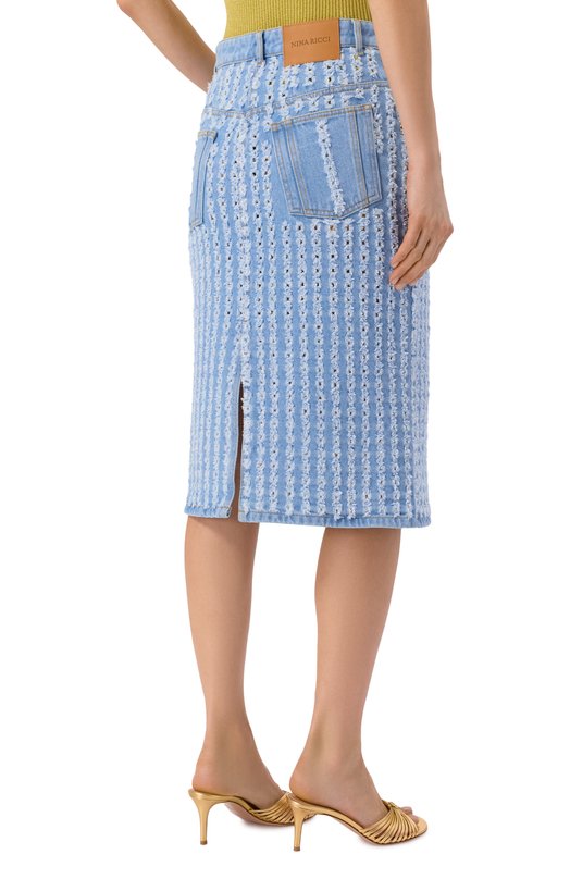Джинсовая юбка Nina Ricci 26PDJU026/C01118 Голубой  26PDJU026/C01118 Фото 4