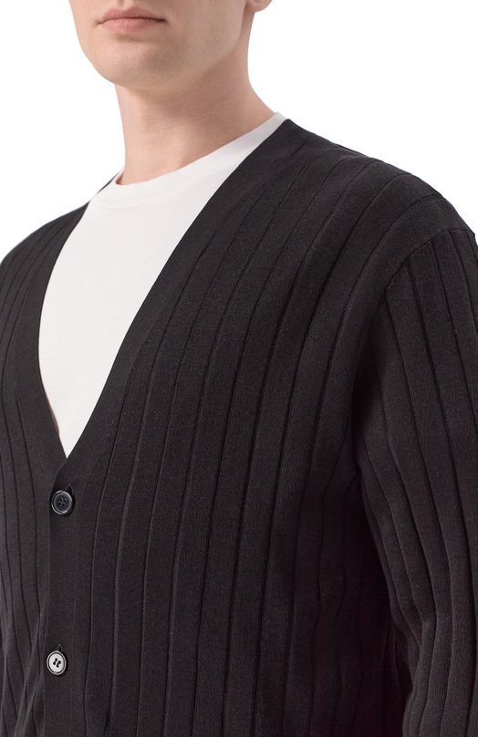 Кардиган из шелка и хлопка 12 STOREEZ 137257 Чёрный  137257 Фото 5
