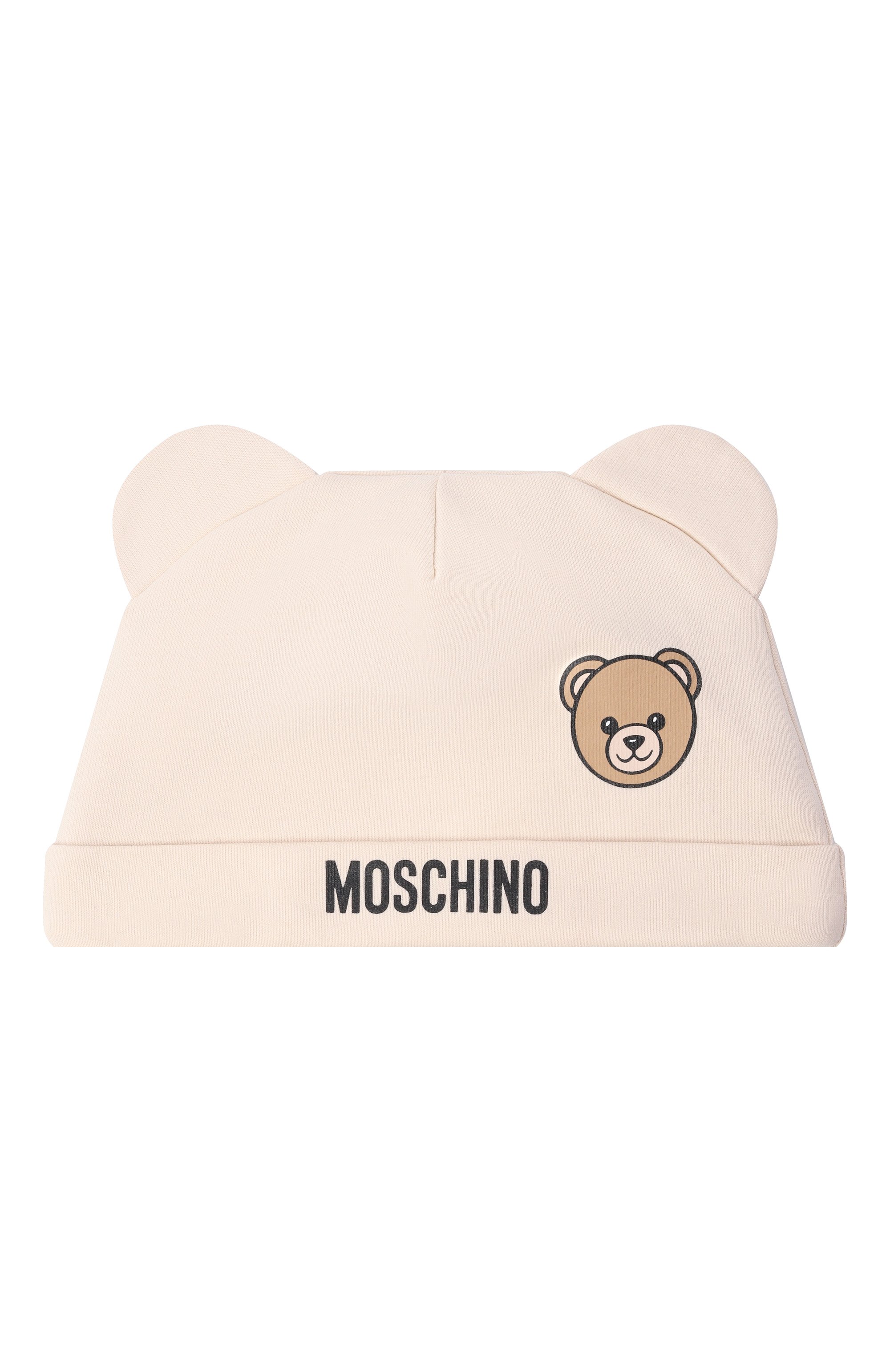 Комплект из шапки и нагрудника MOSCHINO светло-бежевого цвета по цене 9580 руб., арт. MUY099/LCA19, фото 2 Комплект из шапки и нагрудника MOSCHINO, арт. MUY099/LCA19, фото 2