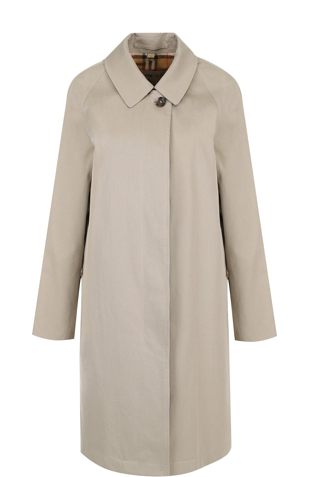 Однотонное хлопковое пальто прямого кроя BURBERRY, арт. 4073793, фото 1