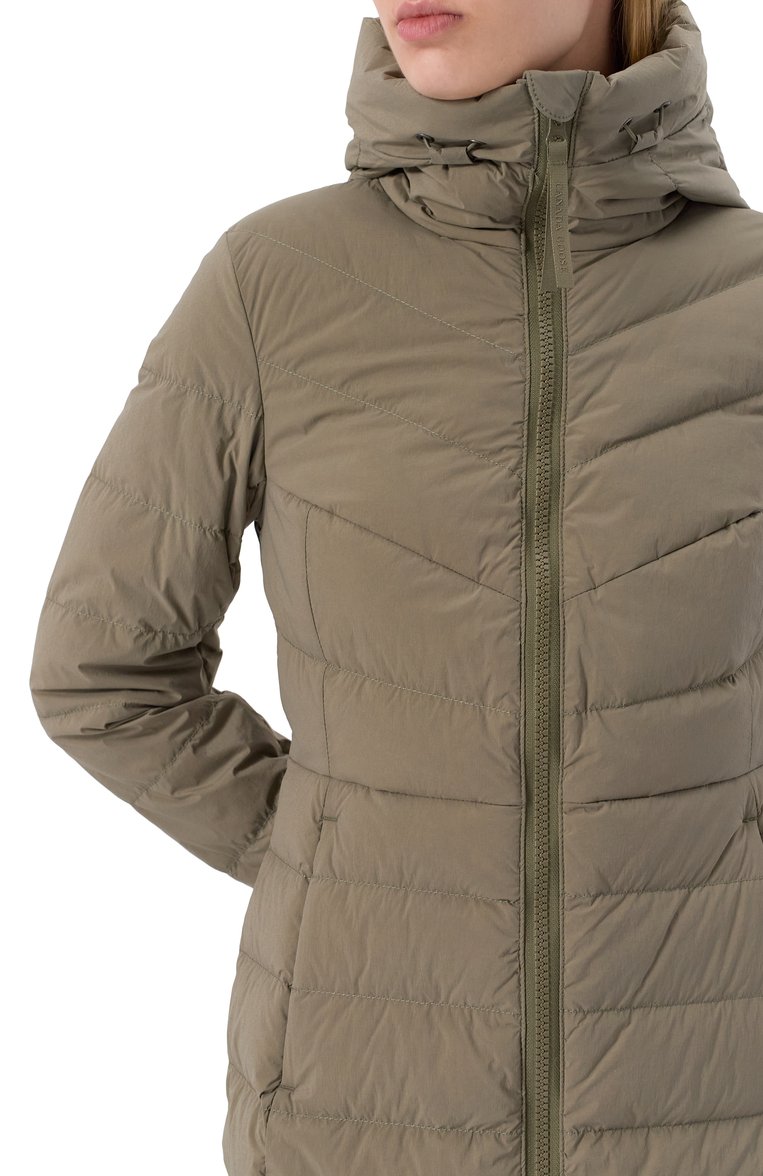 Женский пуховик clair CANADA GOOSE хаки цвета, арт. 2331WB | Фото 5 (Материал сплава: Проставлено; Материал утеплителя: Пух и перо; Длина (верхняя одежда): До середины бедра; Рукава: Длинные; Драгоценные камни: Проставлено; Материал подклада: Синтетический материал; Кросс-КТ: Пуховик; Стили: Кэжуэл; Материал внешний: Синтетический материал)