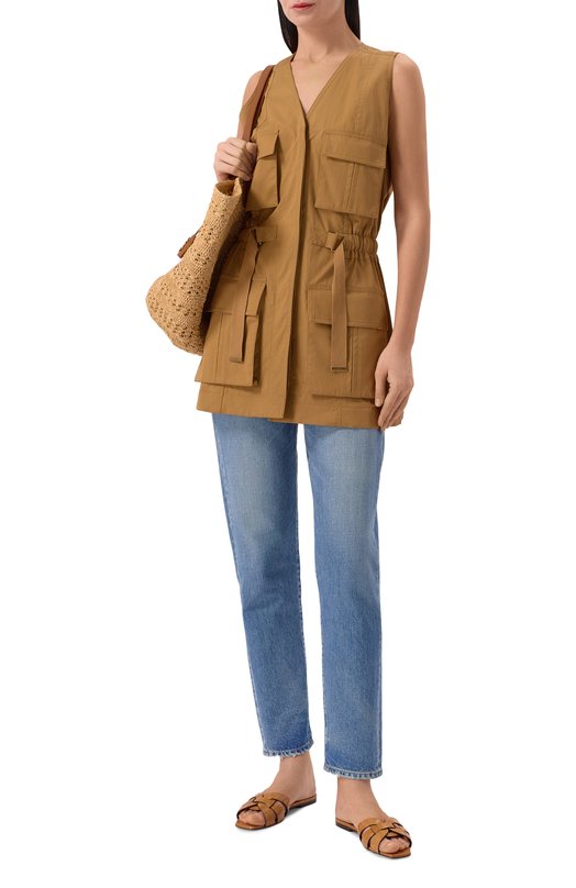 Кожаные шлепанцы Tribute Saint Laurent 748576/0WX00 Бежевый  748576/0WX00 Фото 3