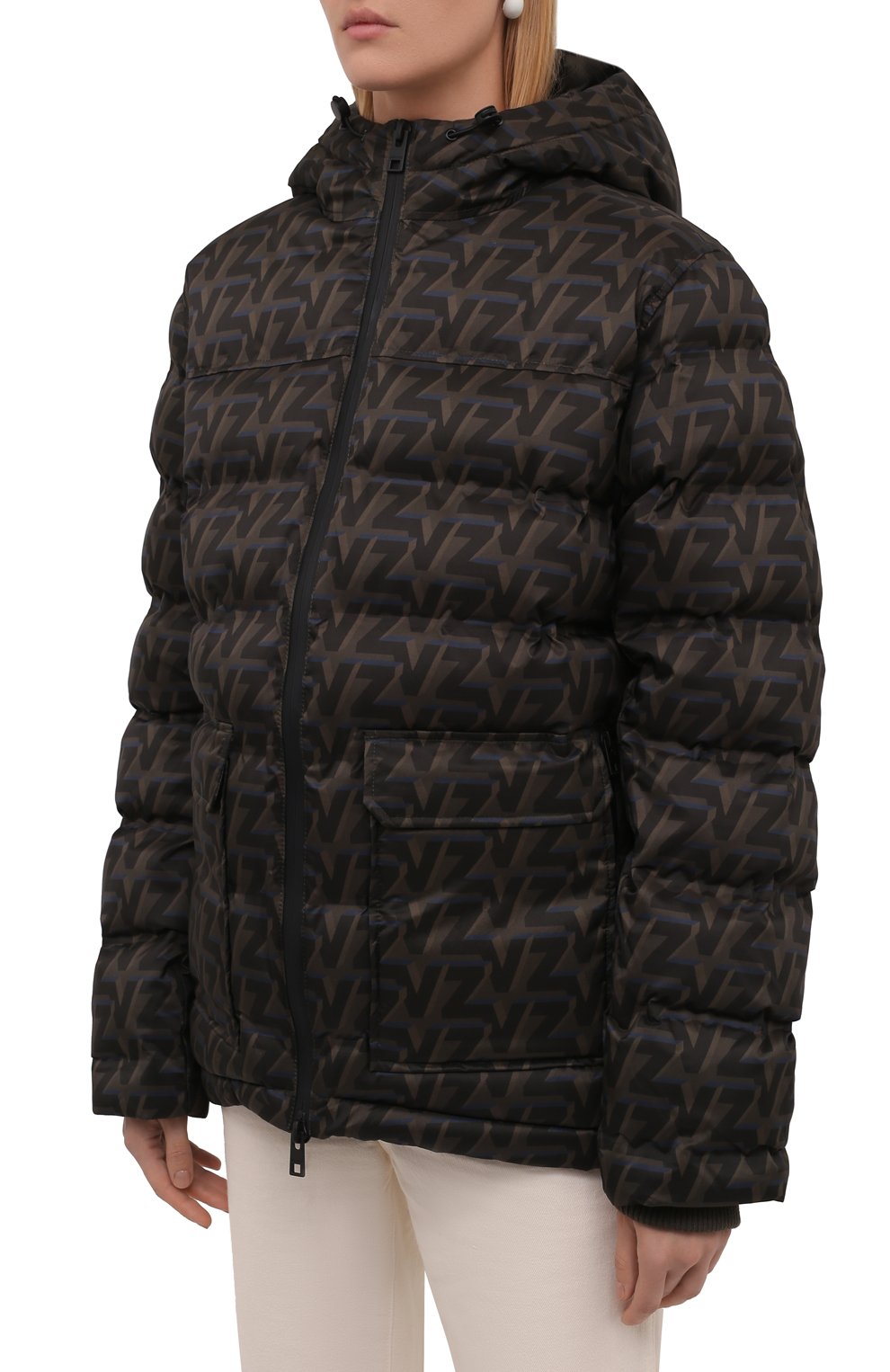 Пуховик ZADIG AND VOLTAIRE хаки цвета по цене 42400 руб., арт. WKCD3403F, фото 3 Пуховик ZADIG AND VOLTAIRE, арт. WKCD3403F, фото 3
