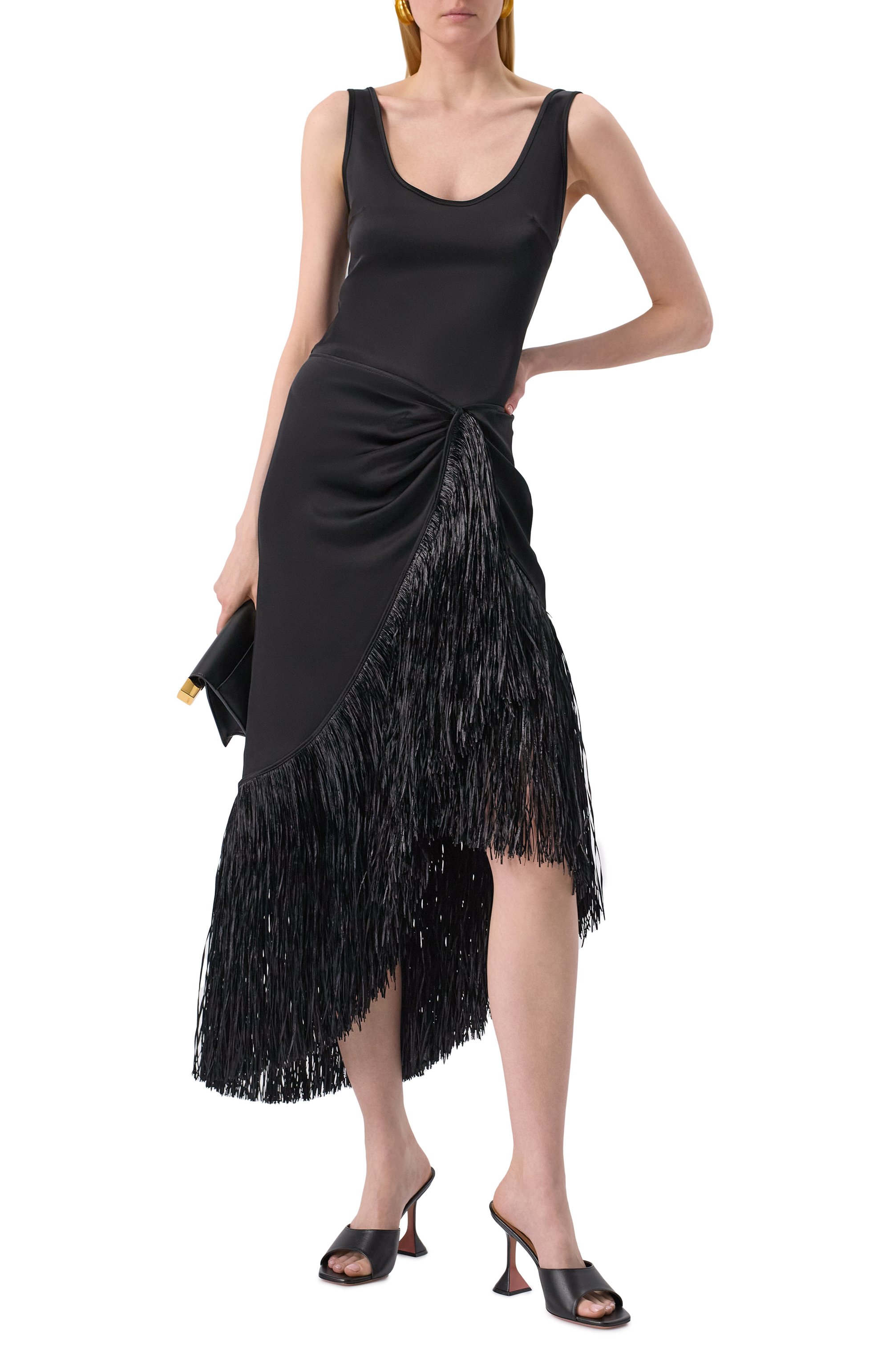 Атласная юбка DAVID KOMA черного цвета по цене 152000 руб., арт. RE25DK81S, фото 2 Атласная юбка DAVID KOMA, арт. RE25DK81S, фото 2