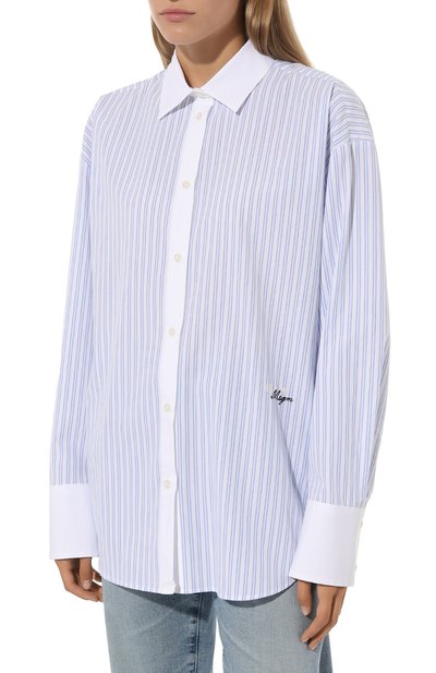 Хлопковая рубашка MSGM белого цвета по цене 35550 руб., арт. 3541MDE19XY/237618, фото 3 Хлопковая рубашка MSGM, арт. 3541MDE19XY/237618, фото 3